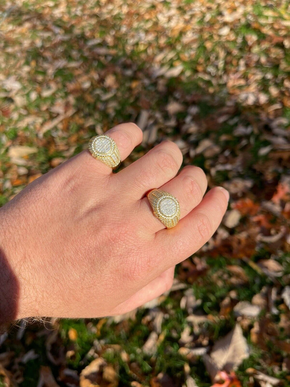 14K Gold Vermeil Iced Hip Hop Pinky Ring REAL MOISSANITE Stone Pass Diamond Test 11 14K Gold Vermeil Iced Hip Hop Pinky Ring REAL MOISSANITE Stone Pass Diamond Test - Image 9