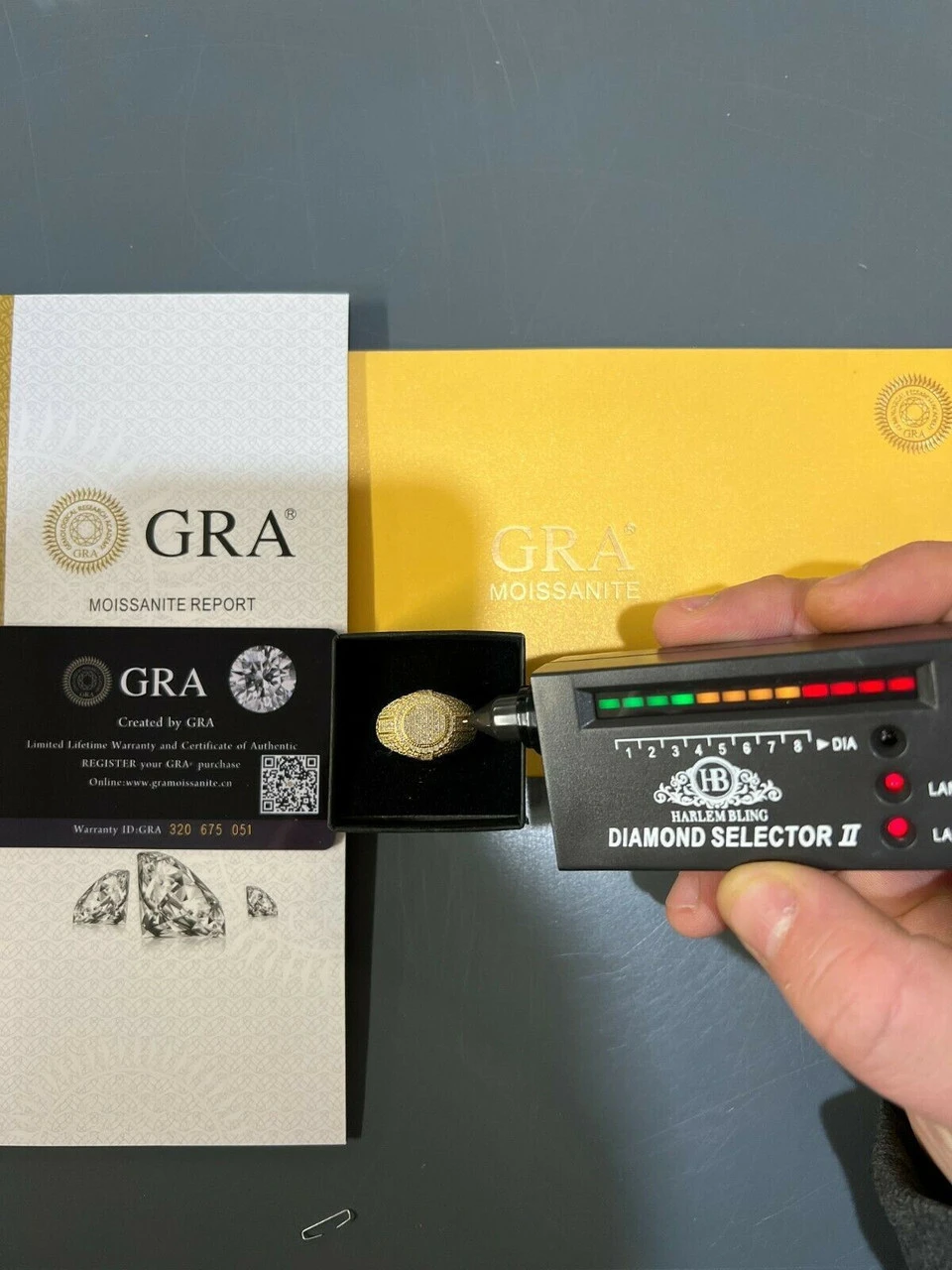 14K Gold Vermeil Iced Hip Hop Pinky Ring REAL MOISSANITE Stone Pass Diamond Test 7 14K Gold Vermeil Iced Hip Hop Pinky Ring REAL MOISSANITE Stone Pass Diamond Test - Image 5