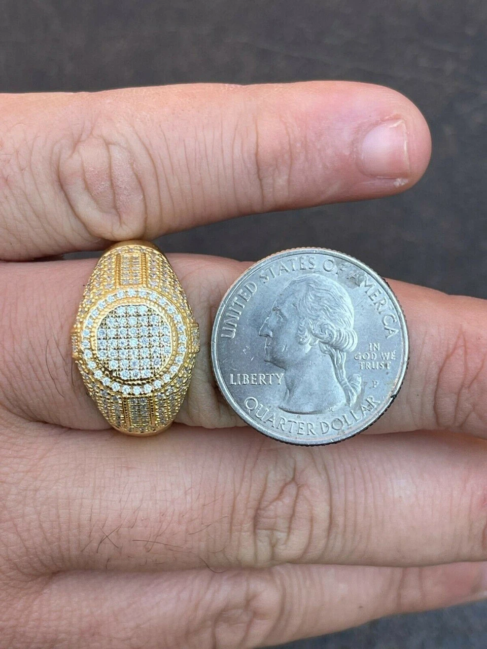 14K Gold Vermeil Iced Hip Hop Pinky Ring REAL MOISSANITE Stone Pass Diamond Test 12 14K Gold Vermeil Iced Hip Hop Pinky Ring REAL MOISSANITE Stone Pass Diamond Test - Image 10