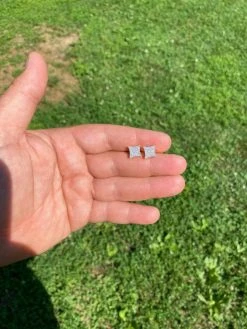 14k Gold Vermeil Iced HipHop Square Kite Earrings MOISSANITE Pass Diamond Tester -Harlem Bling Shop harlembling 14k gold vermeil iced hiphop square kite earrings moissanite pass diamond tester 13250.1664382848