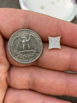 14k Gold Vermeil Iced HipHop Square Kite Earrings MOISSANITE Pass Diamond Tester -Harlem Bling Shop harlembling 14k gold vermeil iced hiphop square kite earrings moissanite pass diamond tester 48225.1664398070