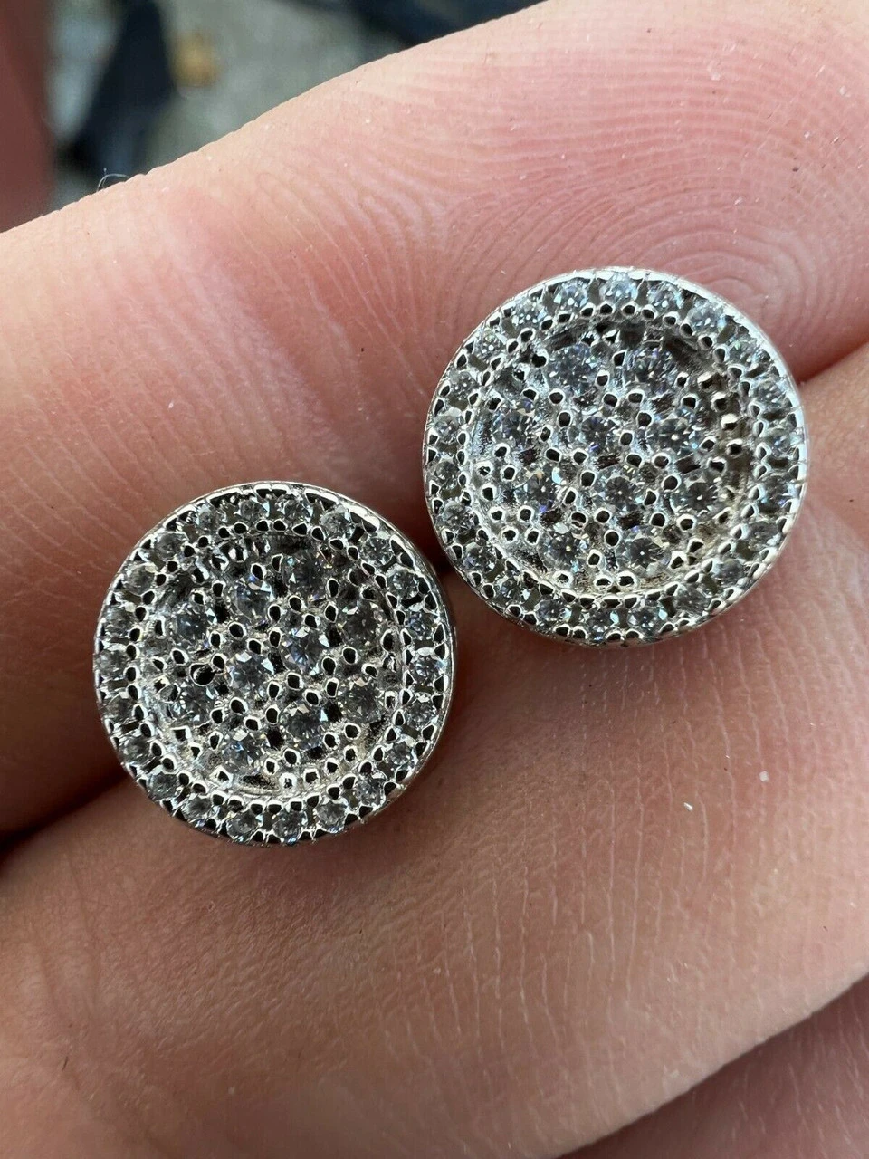 14k Gold Vermeil Iced Moissanite Hip Hop Round Earrings Studs Pass Diamond Test 14 14k Gold Vermeil Iced Moissanite Hip Hop Round Earrings Studs Pass Diamond Test - Image 12