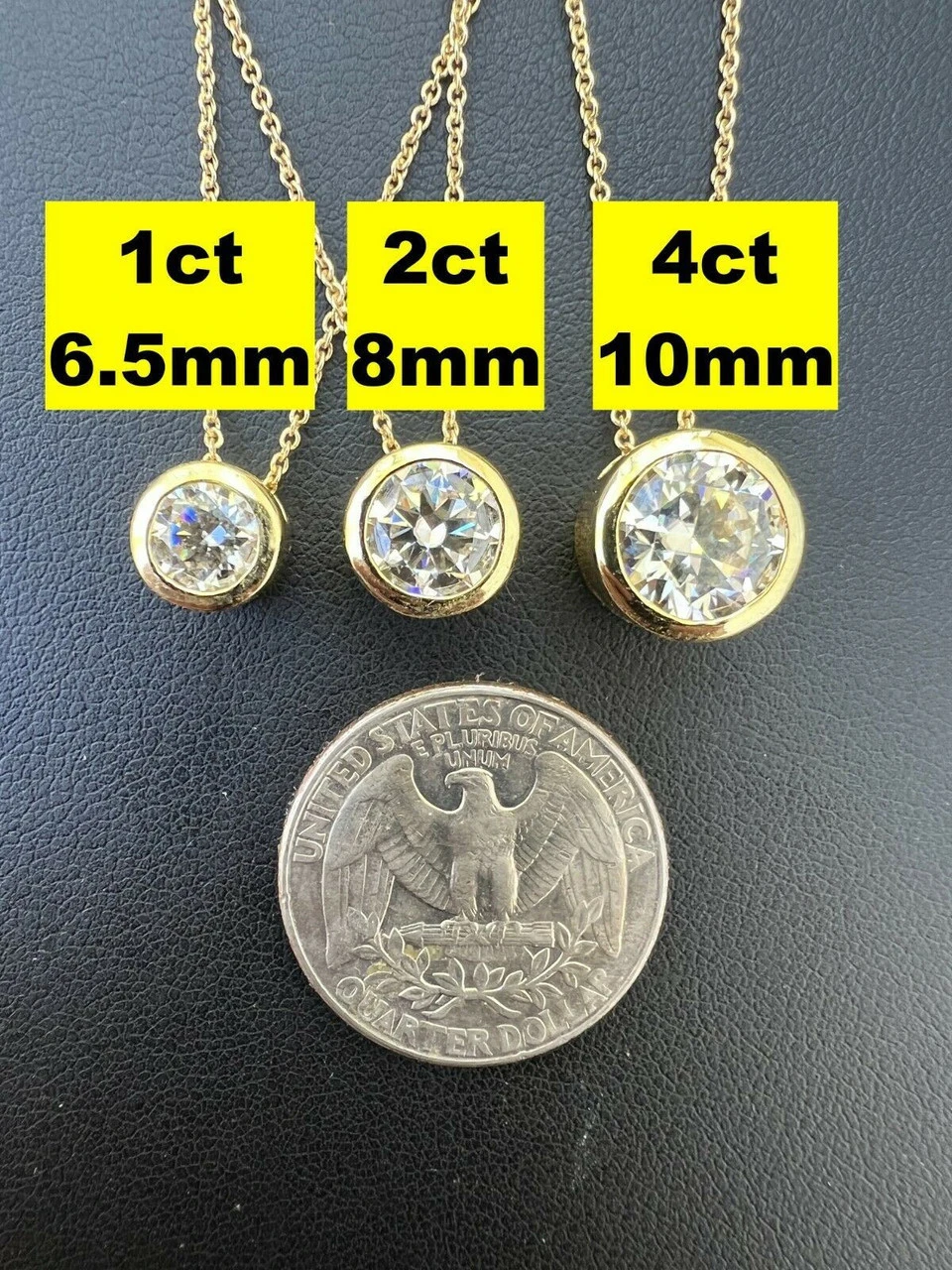 14k Gold Vermeil Moissanite Solitaire Pendant Necklace GRA Passes Diamond Tester 6 14k Gold Vermeil Moissanite Solitaire Pendant Necklace GRA Passes Diamond Tester - Image 4