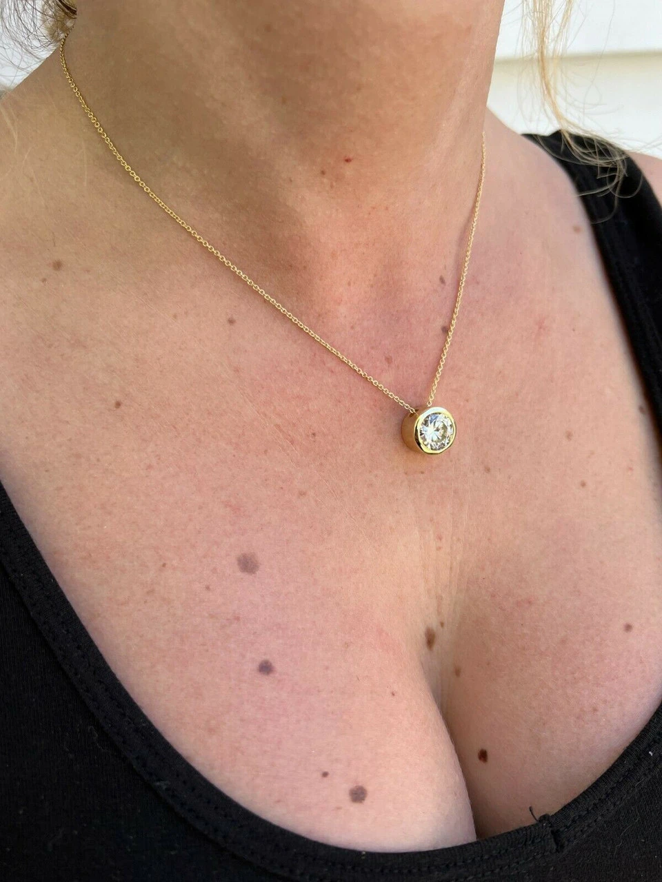 14k Gold Vermeil Moissanite Solitaire Pendant Necklace GRA Passes Diamond Tester 7 14k Gold Vermeil Moissanite Solitaire Pendant Necklace GRA Passes Diamond Tester - Image 5