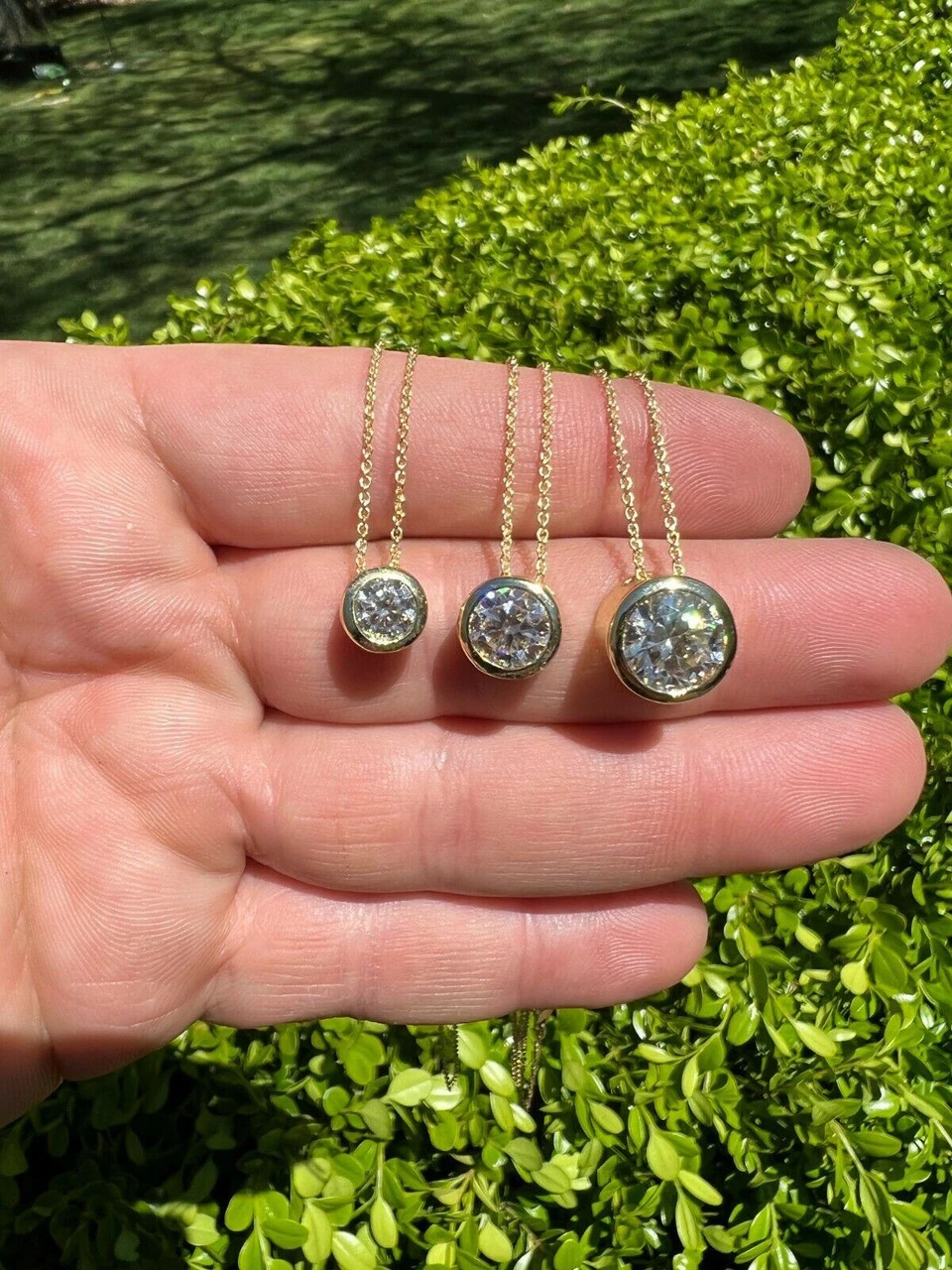 14k Gold Vermeil Moissanite Solitaire Pendant Necklace GRA Passes Diamond Tester 11 14k Gold Vermeil Moissanite Solitaire Pendant Necklace GRA Passes Diamond Tester - Image 9