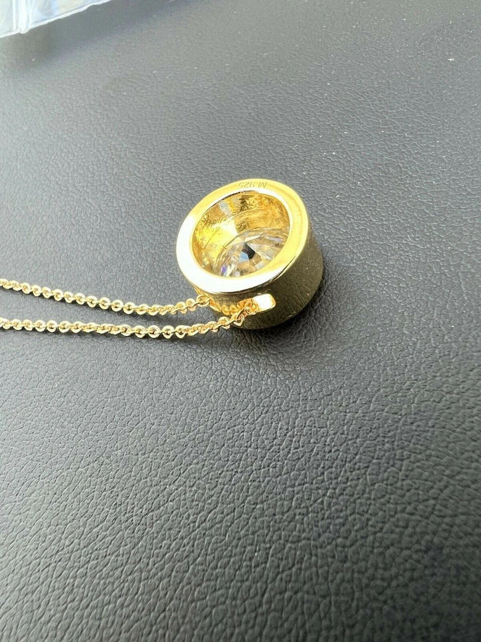 14k Gold Vermeil Moissanite Solitaire Pendant Necklace GRA Passes Diamond Tester 9 14k Gold Vermeil Moissanite Solitaire Pendant Necklace GRA Passes Diamond Tester - Image 7