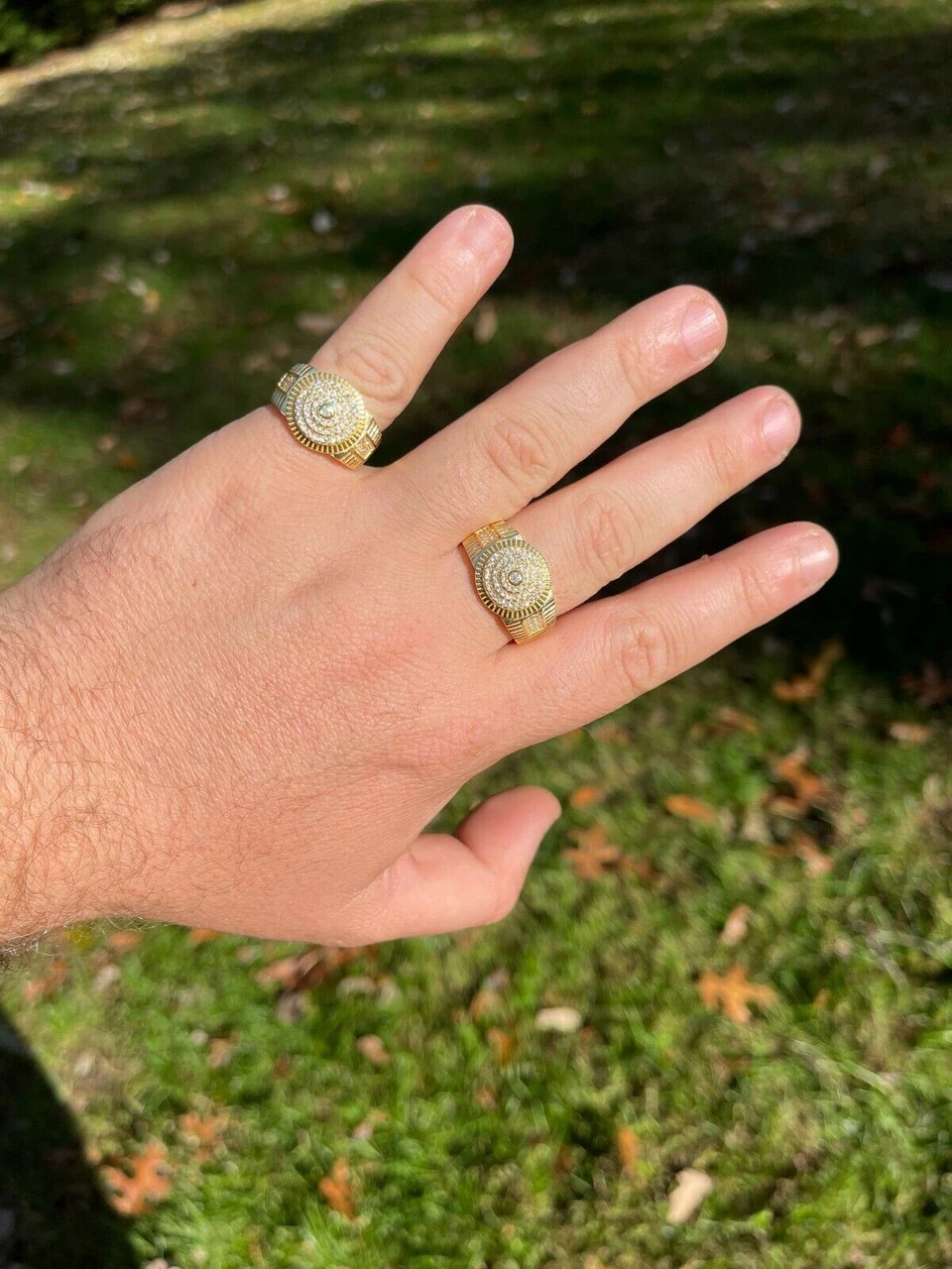 14k Gold Vermeil Out Hip Hop Iced Moissanite Ring REAL Stone Pass Diamond Tester 9 14k Gold Vermeil Out Hip Hop Iced Moissanite Ring REAL Stone Pass Diamond Tester - Image 7