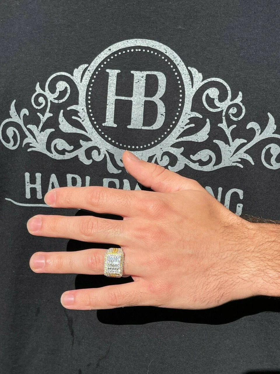 14k Gold Vermeil Real 925 Silver Ring Iced Baguette Diamond Hip Hop Size 6-13 12 14k Gold Vermeil Real 925 Silver Ring Iced Baguette Diamond Hip Hop Size 6-13 - Image 10