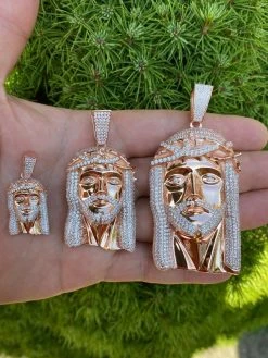 14k Rose Gold Over Real 925 Silver Hip Hop Jesus Piece Pendant Iced Men Necklace 16 14k Rose Gold Over Real 925 Silver Hip Hop Jesus Piece Pendant Iced Men Necklace -Harlem Bling Shop harlembling 14k rose gold over real 925 silver hip hop jesus piece pendant iced men necklace 28260.1664390764