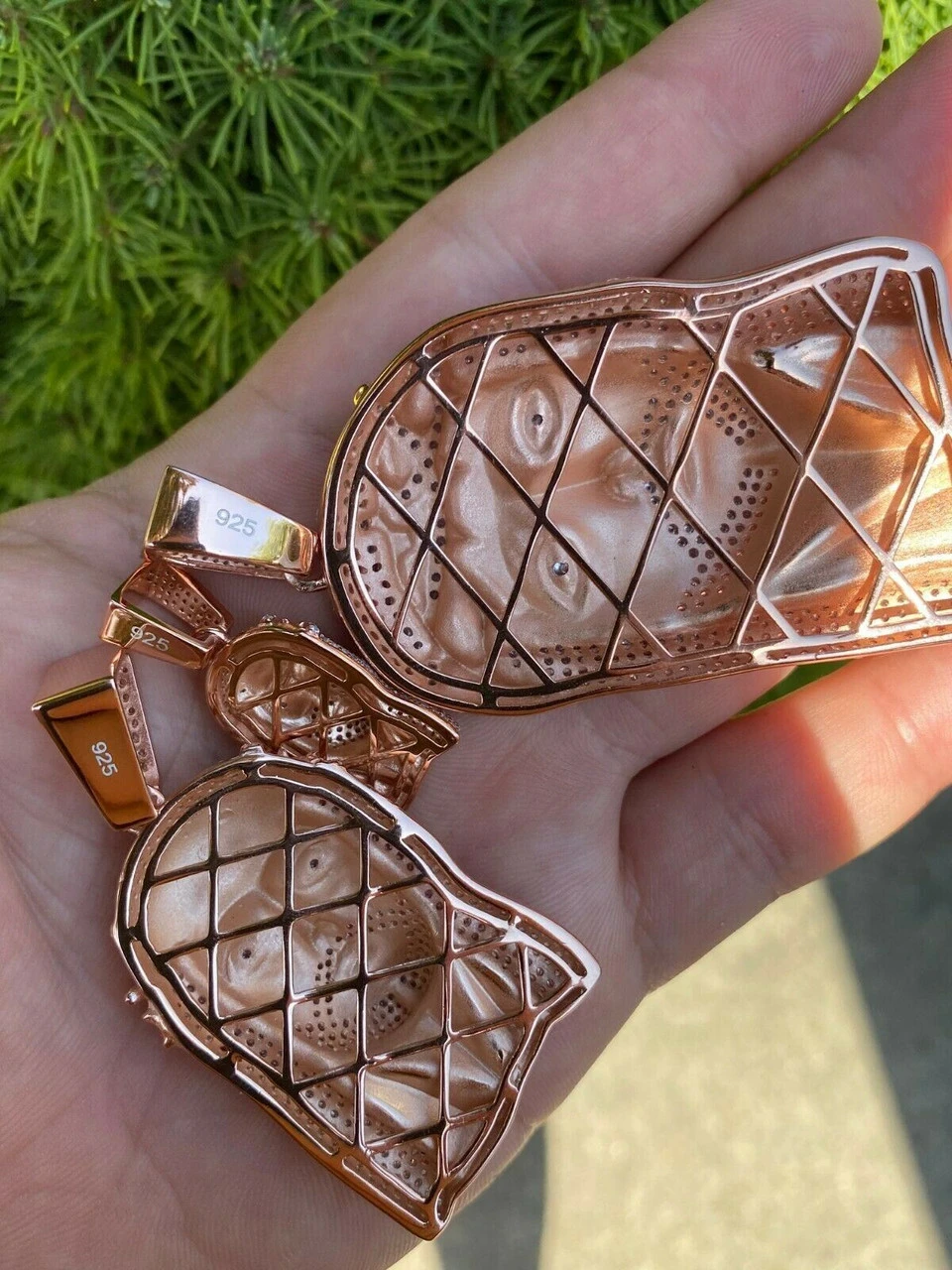 14k Rose Gold Over Real 925 Silver Hip Hop Jesus Piece Pendant Iced Men Necklace 10 14k Rose Gold Over Real 925 Silver Hip Hop Jesus Piece Pendant Iced Men Necklace - Image 8