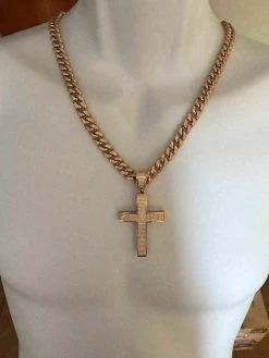 14k Rose Gold Over Solid 925 Silver Mens Large Cross 3ct Diamonds 2x1.5” Hip Hop -Harlem Bling Shop harlembling 14k rose gold over solid 925 silver mens large cross 3ct diamonds 2x1.5 hip hop 27234.1664374958