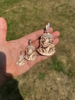14k Rose Gold Over Solid 925 Silver MOISSANITE Jesus Piece Iced Pendant Necklace 29 14k Rose Gold Over Solid 925 Silver MOISSANITE Jesus Piece Iced Pendant Necklace -Harlem Bling Shop harlembling 14k rose gold over solid 925 silver moissanite jesus piece iced pendant necklace 44116.1694222353