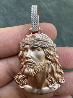 14k Rose Gold Over Solid 925 Silver MOISSANITE Jesus Piece Iced Pendant Necklace 28 14k Rose Gold Over Solid 925 Silver MOISSANITE Jesus Piece Iced Pendant Necklace -Harlem Bling Shop harlembling 14k rose gold over solid 925 silver moissanite jesus piece iced pendant necklace 78600.1694222414