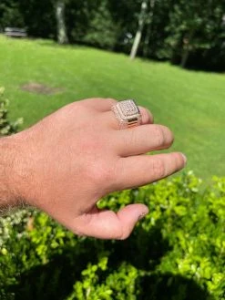 14k Rose Gold Vermeil 925 Silver Mens Iced Moissanite Ring Pass Diamond Tester -Harlem Bling Shop harlembling 14k rose gold vermeil 925 silver mens iced moissanite ring pass diamond tester 48947.1664398191