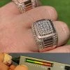 14k Rose Gold Vermeil 925 Silver Mens Iced Moissanite Ring Pass Diamond Tester -Harlem Bling Shop harlembling 14k rose gold vermeil 925 silver mens iced moissanite ring pass diamond tester 83930.1664395872