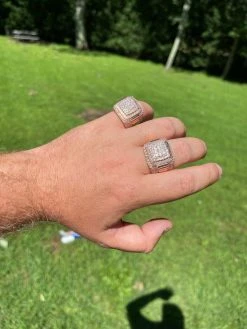 14k Rose Gold Vermeil 925 Silver Mens Iced Moissanite Ring Pass Diamond Tester -Harlem Bling Shop harlembling 14k rose gold vermeil 925 silver mens iced moissanite ring pass diamond tester 98866.1664384779