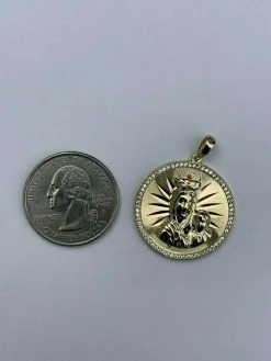 14k Yellow Gold Over 925 Silver Virgin Mary Baby Jesus Coin Medallion Pendant 11 14k Yellow Gold Over 925 Silver Virgin Mary Baby Jesus Coin Medallion Pendant -Harlem Bling Shop harlembling 14k yellow gold over 925 silver virgin mary baby jesus coin medallion pendant 35292.1664380944