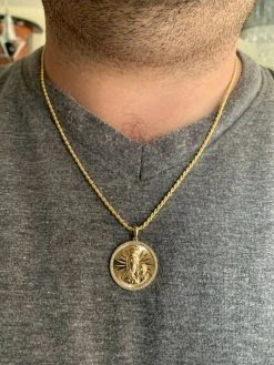 14k Yellow Gold Over 925 Silver Virgin Mary Baby Jesus Coin Medallion Pendant 9 14k Yellow Gold Over 925 Silver Virgin Mary Baby Jesus Coin Medallion Pendant -Harlem Bling Shop harlembling 14k yellow gold over 925 silver virgin mary baby jesus coin medallion pendant 90234.1664373841
