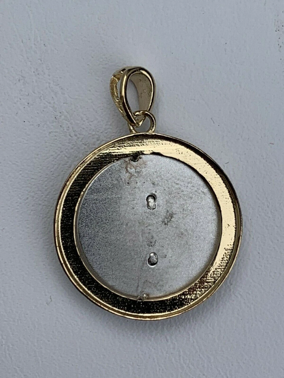 14k Yellow Gold Over 925 Sterling Silver Virgin Mary Guadalupe Medallion Pendant 7 14k Yellow Gold Over 925 Sterling Silver Virgin Mary Guadalupe Medallion Pendant - Image 5