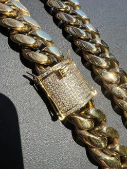 18mm KILO Miami Cuban Chain Bracelet 14k Gold Plated Stainless MOISSANITE Clasp 23 18mm KILO Miami Cuban Chain Bracelet 14k Gold Plated Stainless MOISSANITE Clasp -Harlem Bling Shop harlembling 18mm kilo miami cuban chain bracelet 14k gold plated stainless moissanite clasp 24122.1667572858