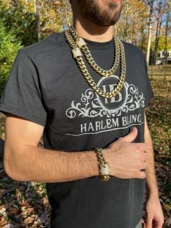 18mm KILO Miami Cuban Chain Bracelet 14k Gold Plated Stainless MOISSANITE Clasp 19 18mm KILO Miami Cuban Chain Bracelet 14k Gold Plated Stainless MOISSANITE Clasp -Harlem Bling Shop harlembling 18mm kilo miami cuban chain bracelet 14k gold plated stainless moissanite clasp 55366.1667572881