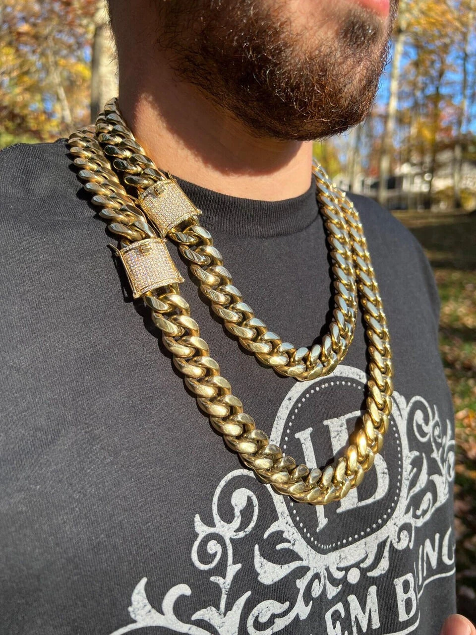 18mm KILO Miami Cuban Chain Bracelet 14k Gold Plated Stainless MOISSANITE Clasp 4 18mm KILO Miami Cuban Chain Bracelet 14k Gold Plated Stainless MOISSANITE Clasp - Image 2