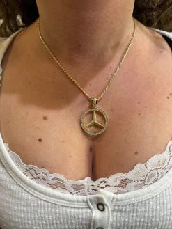 1ct MOISSANITE 925 Silver/Gold Plated Iced Mercedes Benz Logo Pendant Necklace 23 1ct MOISSANITE 925 Silver/Gold Plated Iced Mercedes Benz Logo Pendant Necklace -Harlem Bling Shop harlembling 1ct moissanite 925 silvergold plated iced mercedes benz logo pendant necklace 08490.1674841816