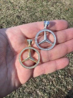 1ct MOISSANITE 925 Silver/Gold Plated Iced Mercedes Benz Logo Pendant Necklace 30 1ct MOISSANITE 925 Silver/Gold Plated Iced Mercedes Benz Logo Pendant Necklace -Harlem Bling Shop harlembling 1ct moissanite 925 silvergold plated iced mercedes benz logo pendant necklace 41602.1674841732