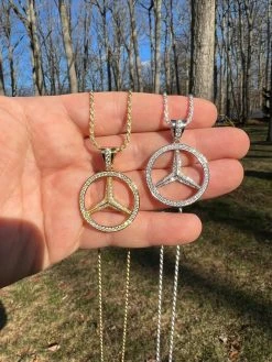 1ct MOISSANITE 925 Silver/Gold Plated Iced Mercedes Benz Logo Pendant Necklace 31 1ct MOISSANITE 925 Silver/Gold Plated Iced Mercedes Benz Logo Pendant Necklace -Harlem Bling Shop harlembling 1ct moissanite 925 silvergold plated iced mercedes benz logo pendant necklace 60994.1674841841