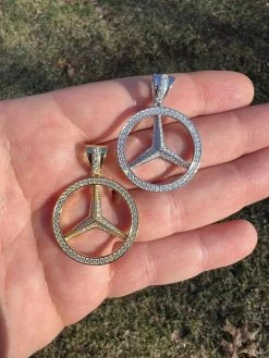 1ct MOISSANITE 925 Silver/Gold Plated Iced Mercedes Benz Logo Pendant Necklace 29 1ct MOISSANITE 925 Silver/Gold Plated Iced Mercedes Benz Logo Pendant Necklace -Harlem Bling Shop harlembling 1ct moissanite 925 silvergold plated iced mercedes benz logo pendant necklace 78972.1674842001