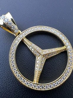 1ct MOISSANITE 925 Silver/Gold Plated Iced Mercedes Benz Logo Pendant Necklace 26 1ct MOISSANITE 925 Silver/Gold Plated Iced Mercedes Benz Logo Pendant Necklace -Harlem Bling Shop harlembling 1ct moissanite 925 silvergold plated iced mercedes benz logo pendant necklace 93416.1674841854