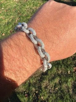 22ct VVS Moissanite Thick Rolo Link Iced Hip Hop Bracelet - Pass Diamond Tester 21 22ct VVS Moissanite Thick Rolo Link Iced Hip Hop Bracelet - Pass Diamond Tester -Harlem Bling Shop harlembling 22ct vvs moissanite thick rolo link iced hip hop bracelet pass diamond tester 13545.1669562867