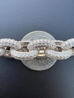 22ct VVS Moissanite Thick Rolo Link Iced Hip Hop Bracelet - Pass Diamond Tester 24 22ct VVS Moissanite Thick Rolo Link Iced Hip Hop Bracelet - Pass Diamond Tester -Harlem Bling Shop harlembling 22ct vvs moissanite thick rolo link iced hip hop bracelet pass diamond tester 25087.1669562876