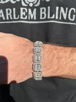 25ct Baguette MOISSANITE Real 925 Silver 15mm Square Bracelet Pass Diamond Test 25 25ct Baguette MOISSANITE Real 925 Silver 15mm Square Bracelet Pass Diamond Test -Harlem Bling Shop harlembling 25ct baguette moissanite real 925 silver 15mm square bracelet pass diamond test 15385.1669562912