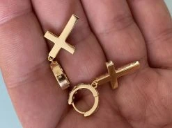 2ct MOISSANITE 14k Gold Vermeil 925 Dangle Cross Earrings Passes Diamond Tester 19 2ct MOISSANITE 14k Gold Vermeil 925 Dangle Cross Earrings Passes Diamond Tester -Harlem Bling Shop harlembling 2ct moissanite 14k gold vermeil 925 dangle cross earrings passes diamond tester 96054.1664379953