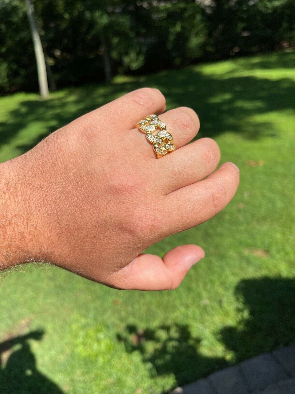 2ct MOISSANITE Miami Cuban Ring 14k Gold Vermeil Passes Diamond Tester Real Iced 10 2ct MOISSANITE Miami Cuban Ring 14k Gold Vermeil Passes Diamond Tester Real Iced - Image 8