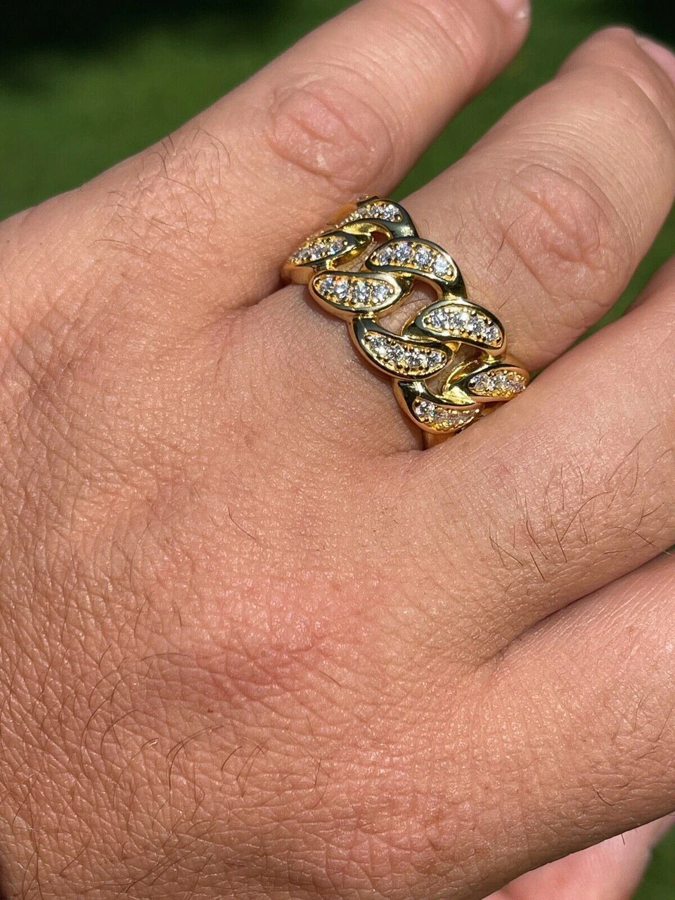 2ct MOISSANITE Miami Cuban Ring 14k Gold Vermeil Passes Diamond Tester Real Iced 7 2ct MOISSANITE Miami Cuban Ring 14k Gold Vermeil Passes Diamond Tester Real Iced - Image 5