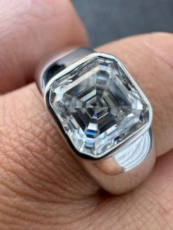3ct MOISSANITE Asscher Cut Big Solitaire Men's Real Solid 925 Silver Ring Pinky 25 3ct MOISSANITE Asscher Cut Big Solitaire Men's Real Solid 925 Silver Ring Pinky -Harlem Bling Shop harlembling 3ct moissanite asscher cut big solitaire mens real solid 925 silver ring pinky 36788.1704353274