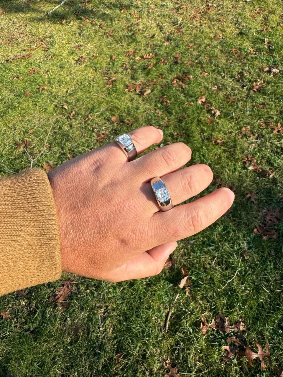 3ct MOISSANITE Asscher Cut Big Solitaire Men's Real Solid 925 Silver Ring Pinky 15 3ct MOISSANITE Asscher Cut Big Solitaire Men's Real Solid 925 Silver Ring Pinky - Image 13