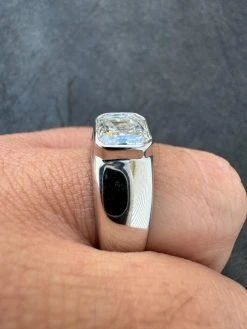 3ct MOISSANITE Asscher Cut Big Solitaire Men's Real Solid 925 Silver Ring Pinky 29 3ct MOISSANITE Asscher Cut Big Solitaire Men's Real Solid 925 Silver Ring Pinky -Harlem Bling Shop harlembling 3ct moissanite asscher cut big solitaire mens real solid 925 silver ring pinky 81031.1704353318