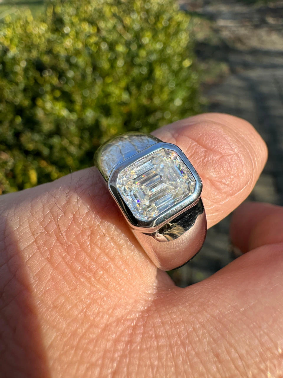 3ct MOISSANITE Emerald Cut Big Solitaire Men's Real Solid 925 Silver Ring Pinky 14 3ct MOISSANITE Emerald Cut Big Solitaire Men's Real Solid 925 Silver Ring Pinky - Image 12