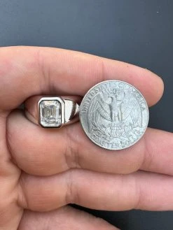 3ct MOISSANITE Emerald Cut Big Solitaire Men's Real Solid 925 Silver Ring Pinky 41 3ct MOISSANITE Emerald Cut Big Solitaire Men's Real Solid 925 Silver Ring Pinky -Harlem Bling Shop harlembling 3ct moissanite emerald cut big solitaire mens real solid 925 silver ring pinky 37911.1704353296