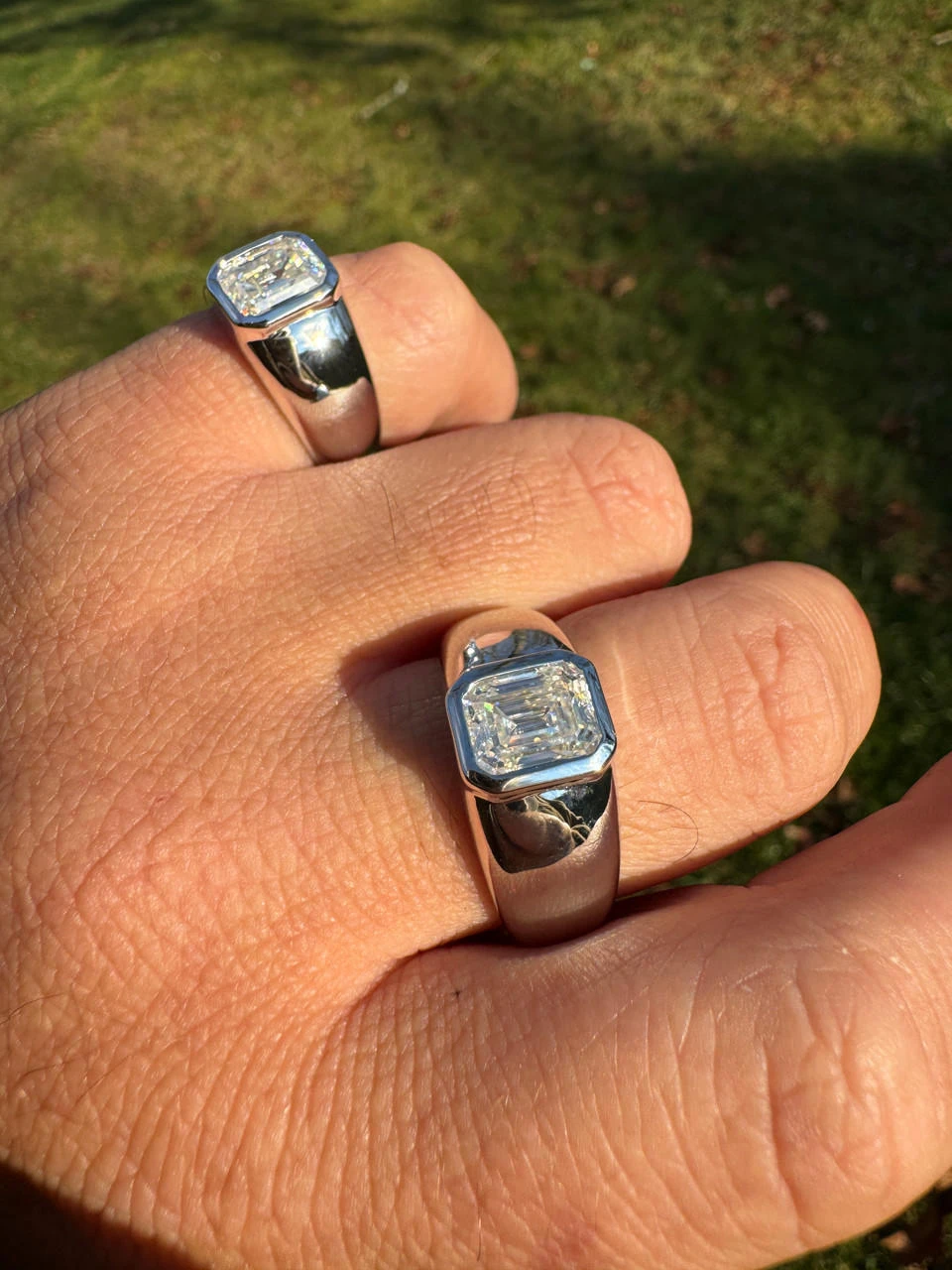 3ct MOISSANITE Emerald Cut Big Solitaire Men's Real Solid 925 Silver Ring Pinky 12 3ct MOISSANITE Emerald Cut Big Solitaire Men's Real Solid 925 Silver Ring Pinky - Image 10