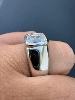 3ct MOISSANITE Emerald Cut Big Solitaire Men's Real Solid 925 Silver Ring Pinky 30 3ct MOISSANITE Emerald Cut Big Solitaire Men's Real Solid 925 Silver Ring Pinky -Harlem Bling Shop harlembling 3ct moissanite emerald cut big solitaire mens real solid 925 silver ring pinky 94402.1704353352