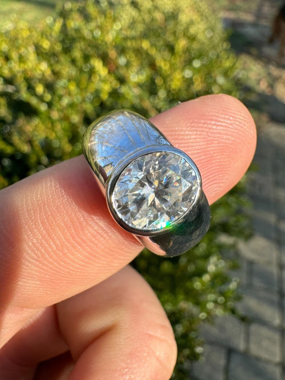 3ct MOISSANITE Oval Cut Big Solitaire Men's Real Solid 925 Silver Ring Pinky 5 3ct MOISSANITE Oval Cut Big Solitaire Men's Real Solid 925 Silver Ring Pinky - Image 3