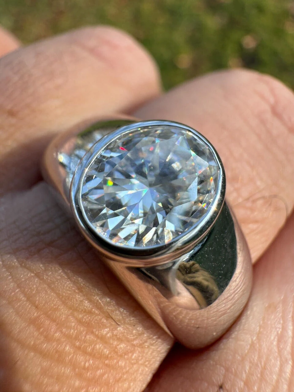 3ct MOISSANITE Oval Cut Big Solitaire Men's Real Solid 925 Silver Ring Pinky 16 3ct MOISSANITE Oval Cut Big Solitaire Men's Real Solid 925 Silver Ring Pinky - Image 14