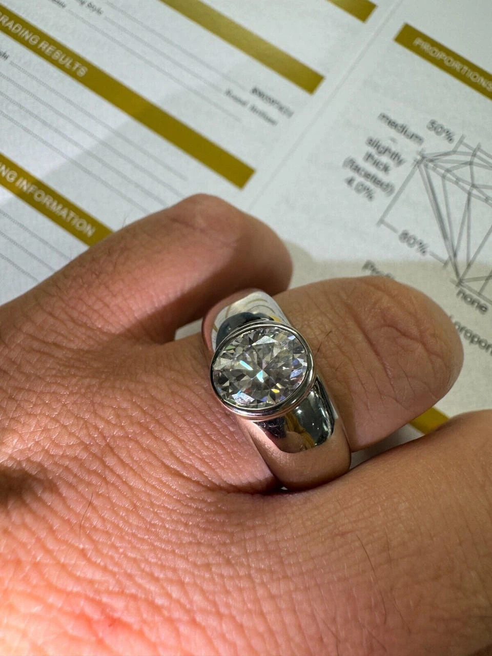 3ct MOISSANITE Oval Cut Big Solitaire Men's Real Solid 925 Silver Ring Pinky 9 3ct MOISSANITE Oval Cut Big Solitaire Men's Real Solid 925 Silver Ring Pinky - Image 7