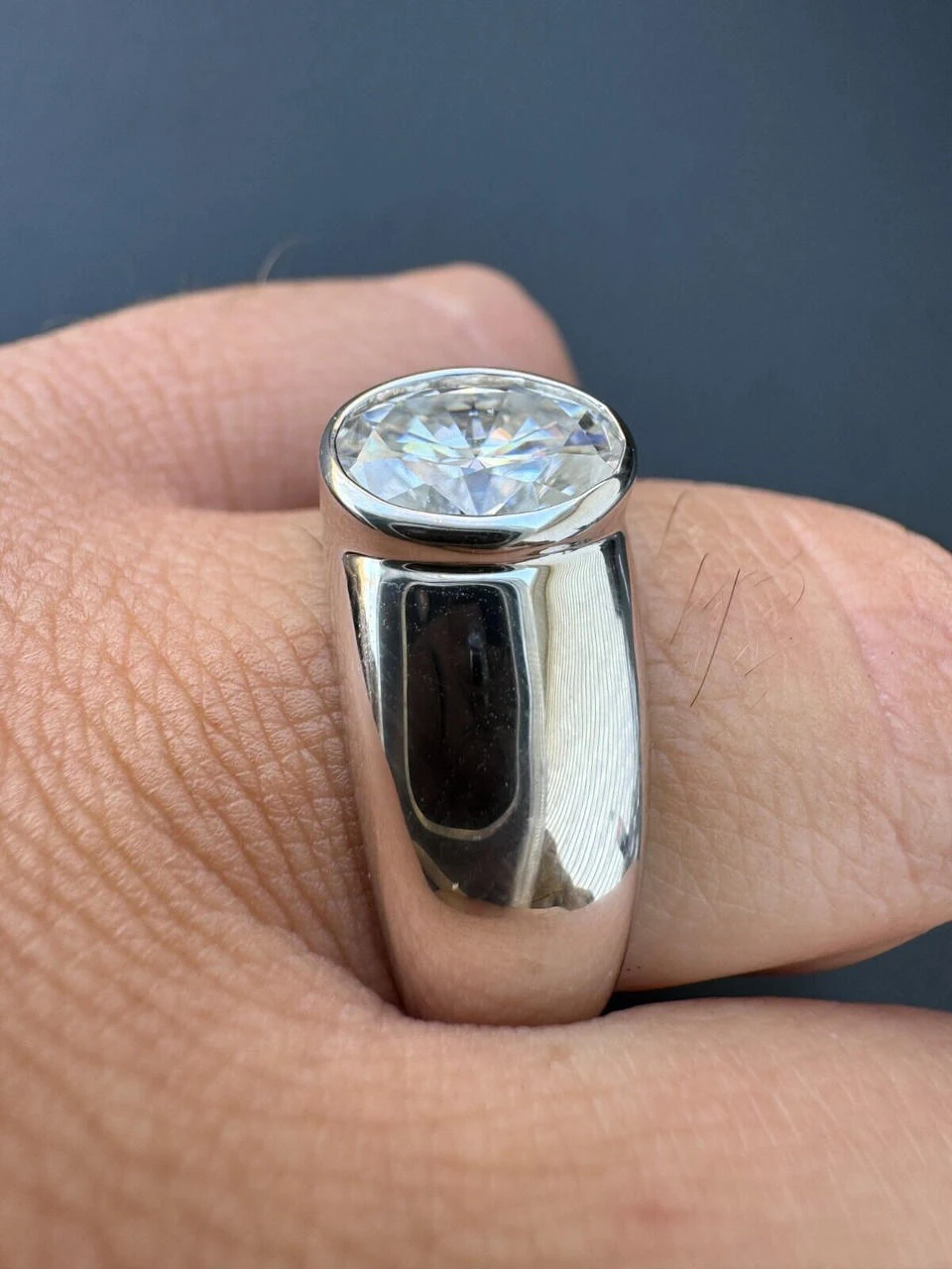 3ct MOISSANITE Oval Cut Big Solitaire Men's Real Solid 925 Silver Ring Pinky 6 3ct MOISSANITE Oval Cut Big Solitaire Men's Real Solid 925 Silver Ring Pinky - Image 4
