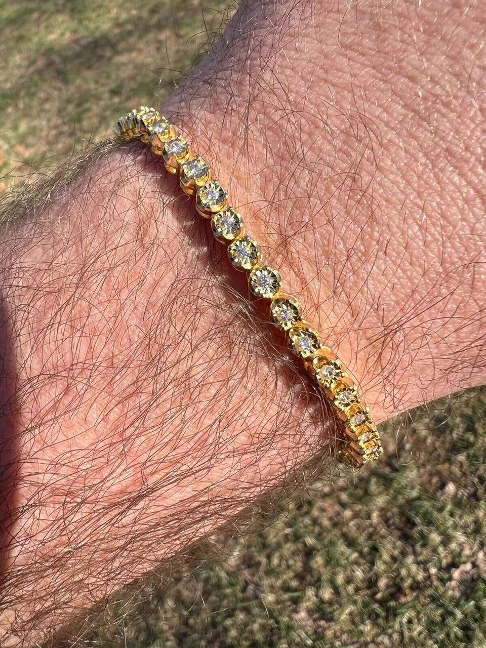 3mm MOISSANITE Illusion Set Tennis Bracelet 14k Gold Vermeil 925 Silver 6-8.5" 11 3mm MOISSANITE Illusion Set Tennis Bracelet 14k Gold Vermeil 925 Silver 6-8.5" - Image 9