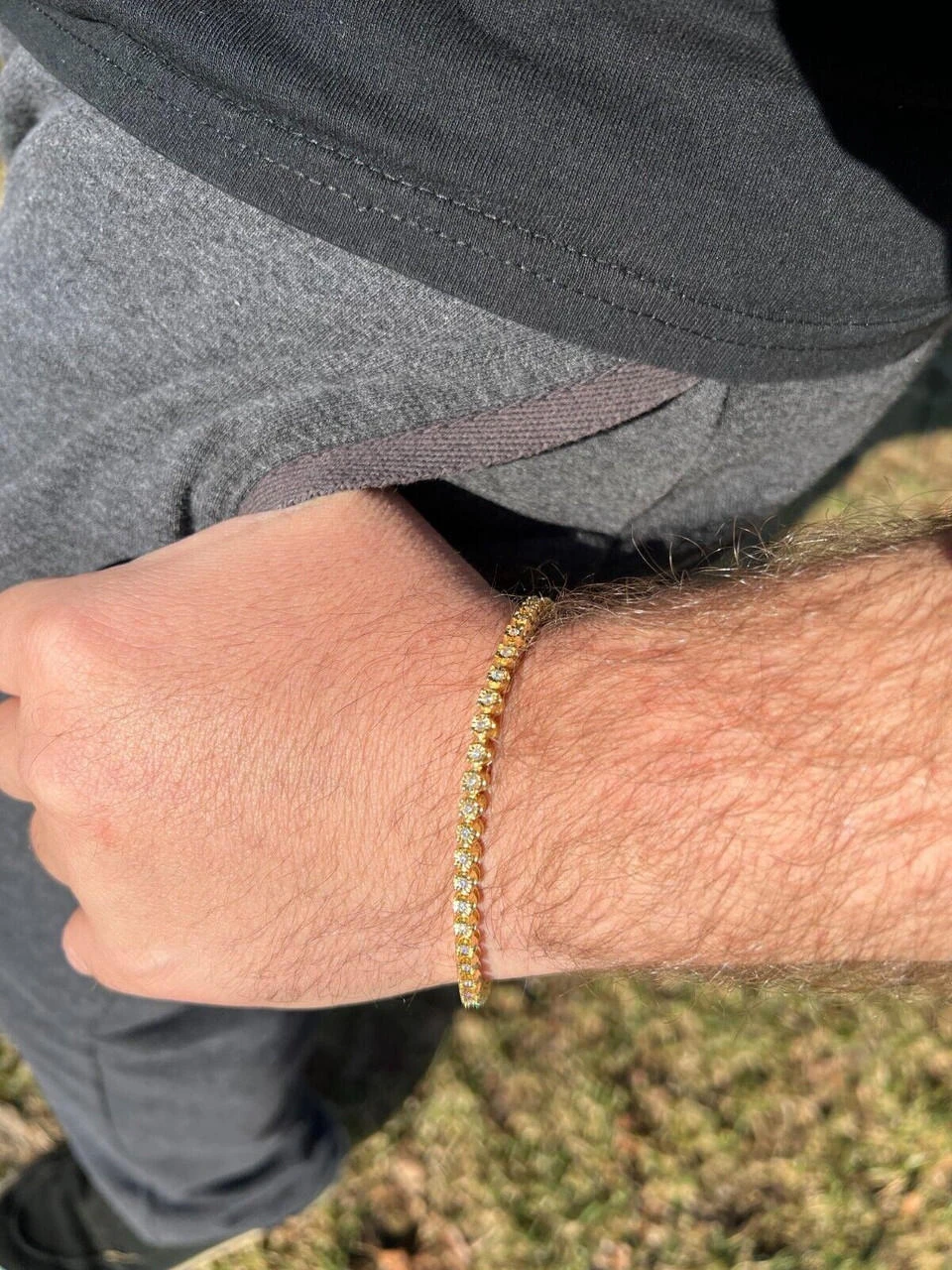 3mm MOISSANITE Illusion Set Tennis Bracelet 14k Gold Vermeil 925 Silver 6-8.5" 10 3mm MOISSANITE Illusion Set Tennis Bracelet 14k Gold Vermeil 925 Silver 6-8.5" - Image 8